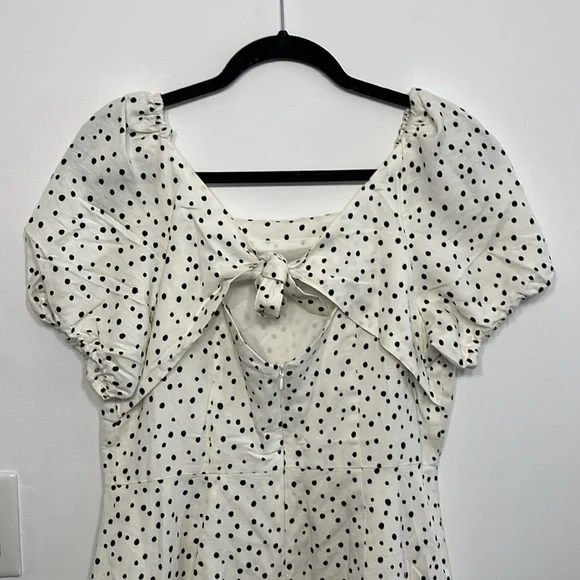 LOFT Polka Dot Puff Sleeve Dress– Size 6 - Picture 5 of 7